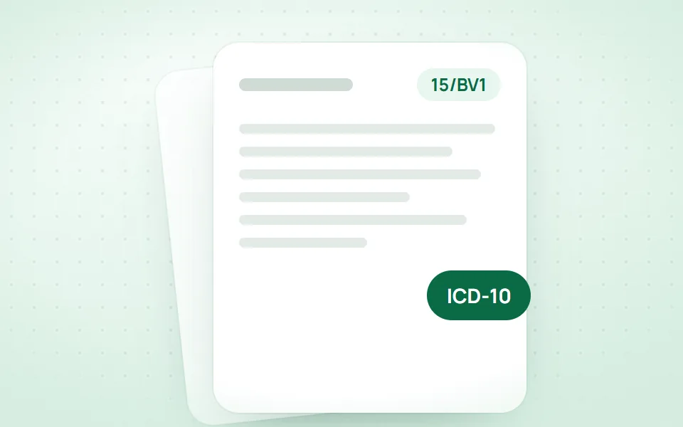 Outpatient record 15/BV1 in Qub-X (illustration) Electronic medical records on outpatient form 15/BV1 with ICD-10 diagnoses in Qub-X